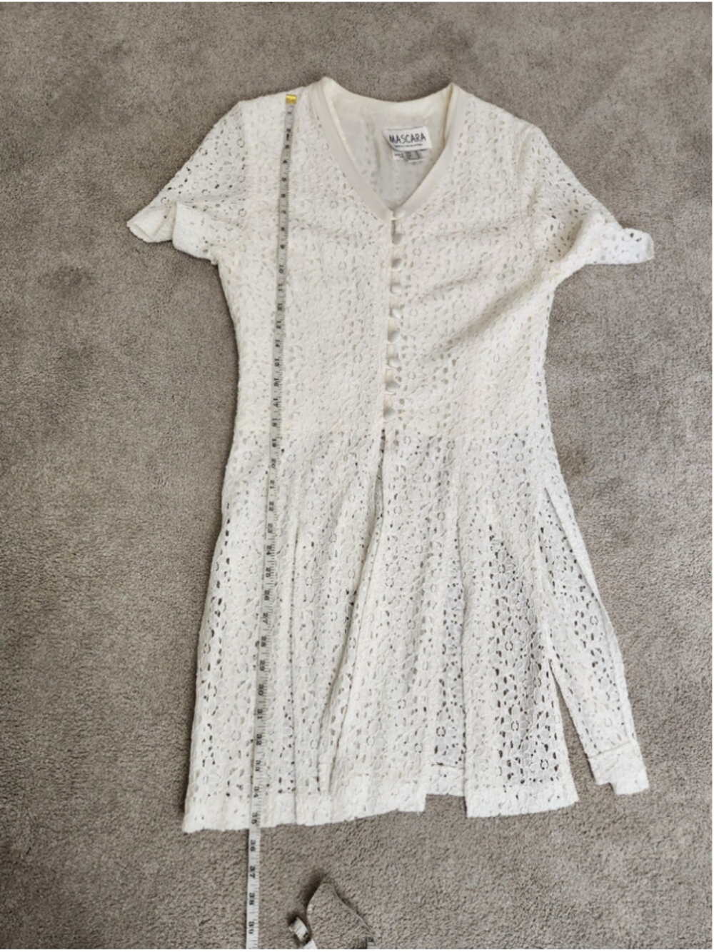 VTG 90s White Crochet Lace Button-Front Top Size 12 Fits Large Romantic Angel - Picture 11 of 15